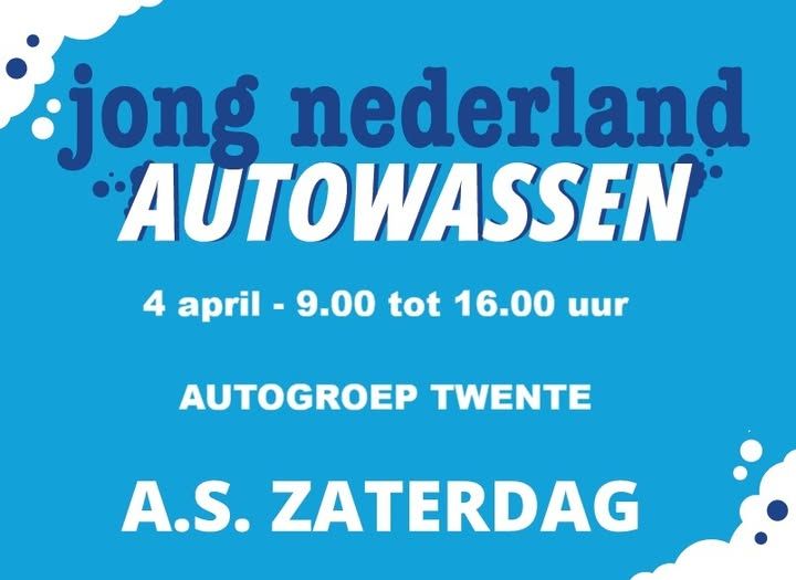 Vandaag vanaf 9.00 uur gaan de senioren van Jong Nederland traditioneel autowassen. Locatie dit jaar is Autogroep Twente...