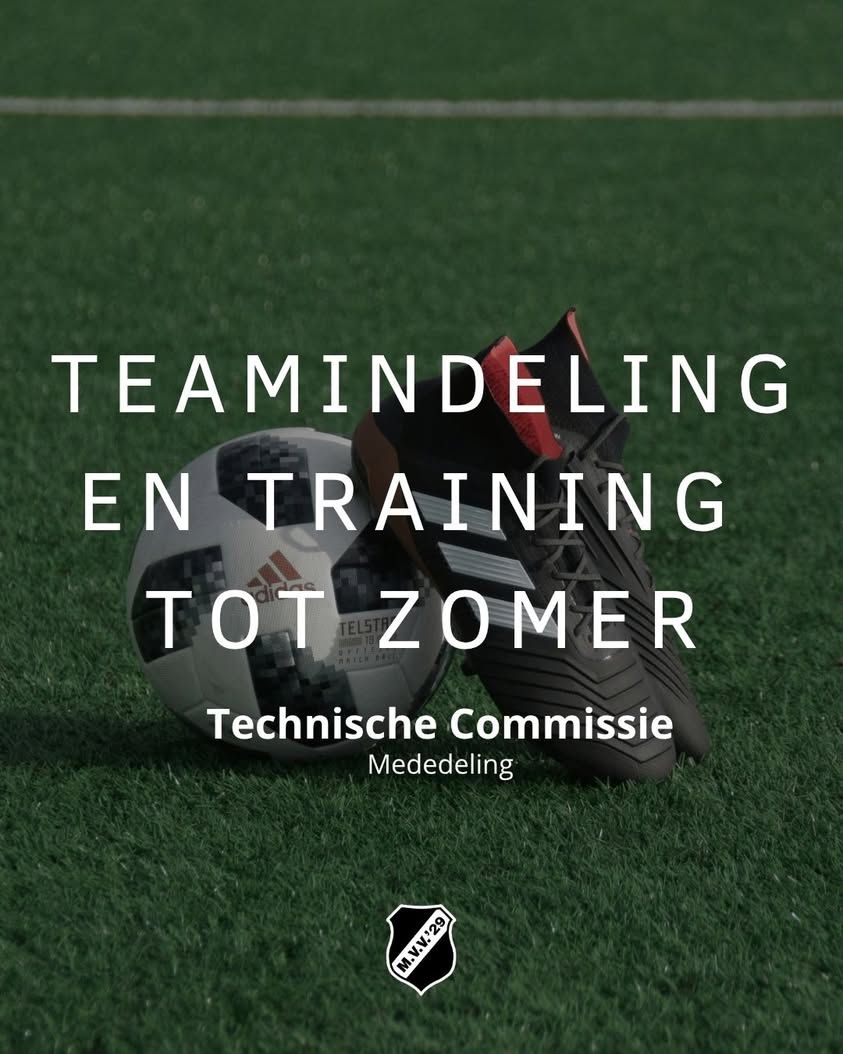Teamindeling + trainingen tot aan de zomer Achter de schermen is de TC volop bezig me...