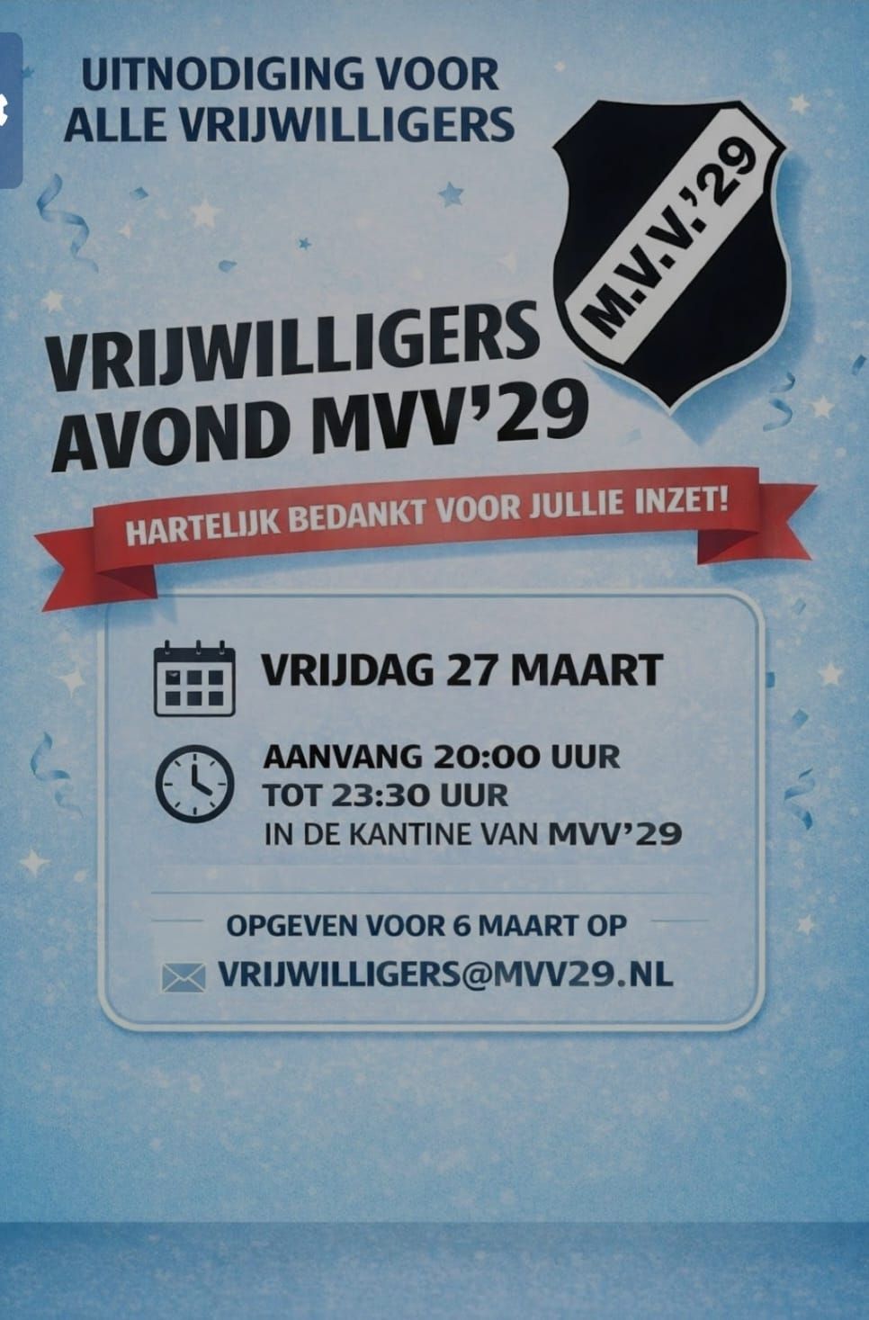 Speciaal voor al onze toppers: vrijdag 27 maart vieren we jullie inzet. Zorg dat je erbij bent en blok ‘m alvast in je a...