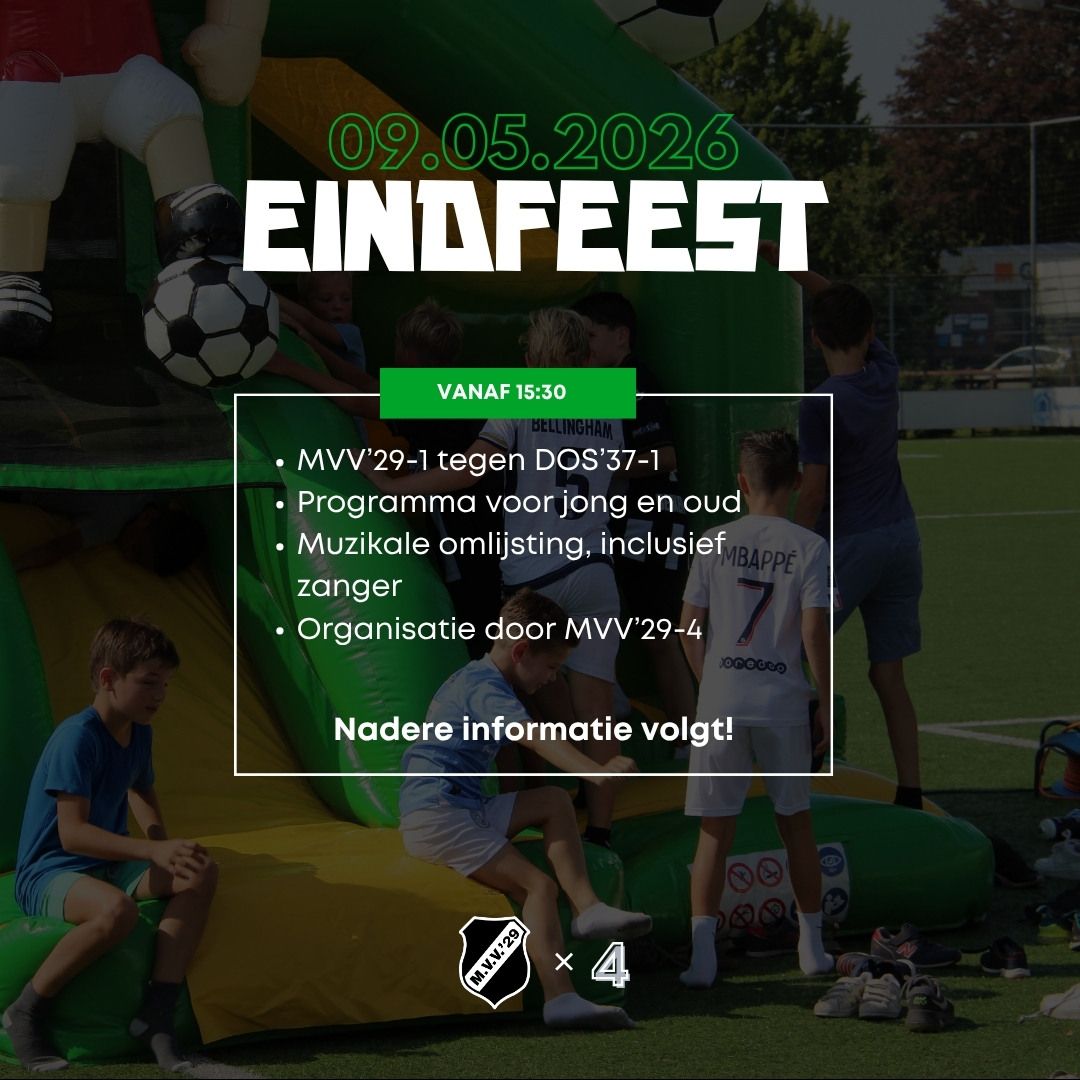 Eindseizoen feest MVV’29 - seizoen 2025/2026 ⚽🎉 Zet ‘m in je agenda: zaterda...