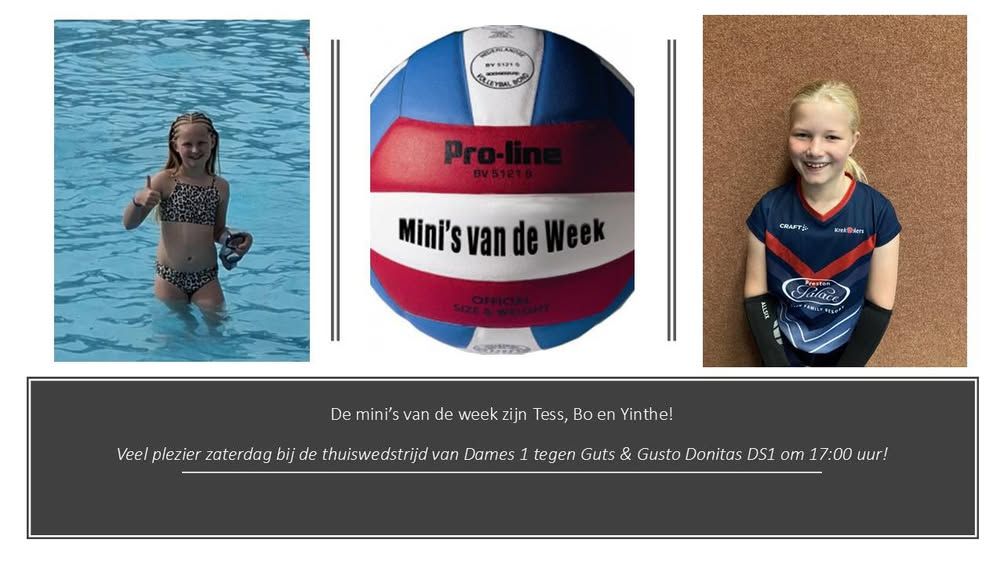 De mini’s van deze week zijn Tess, Bo en Yinthe! Veel plezier met de wedstrijd zaterdag meiden! 😁🫶🏻