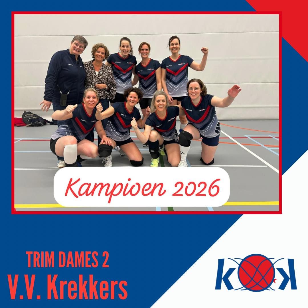 V.V. Krekkers Trim dames 2 kampioen Het klinkt bijna onmogelijk, met zoveel blessureleed en nog een wedstrijd te spelen...