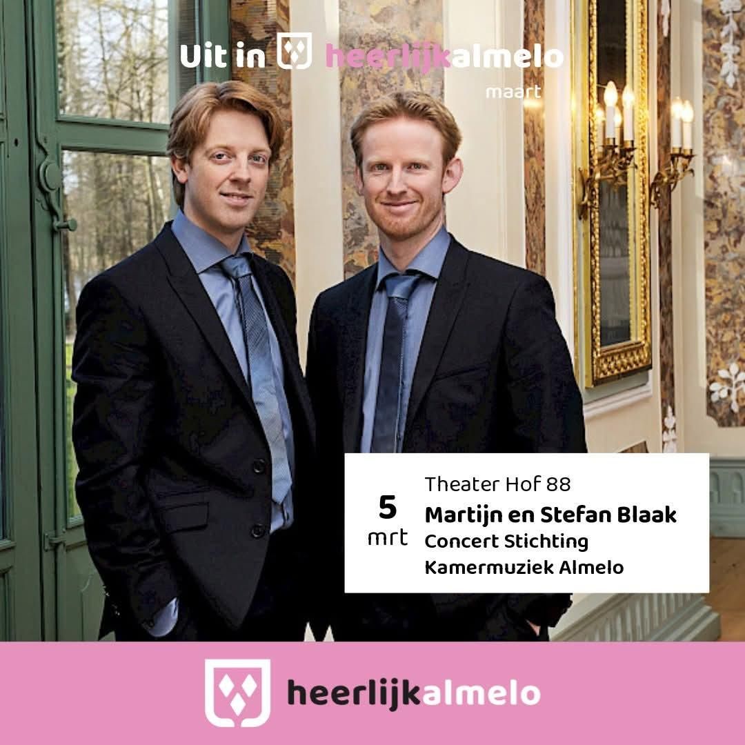 Pianoduo Martijn en Stefan Blaak 8 maart in Hof88