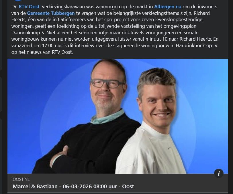 Stagnerende woningbouw in Harbrinkhoek item in de RTV Oost Verkiezingskaravaan