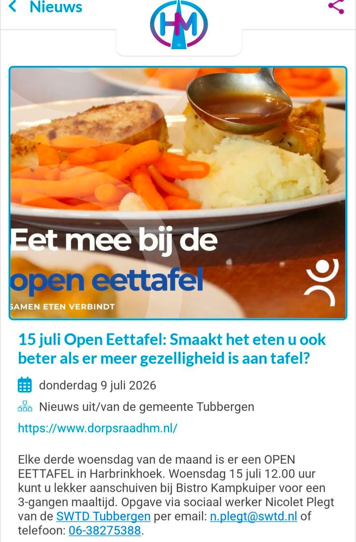 Nieuw bericht op de DORPSAPP HM: https://www.dorpsraadhm.nl/dorpsagenda/ 15 juli Open Eettafel: Smaakt het eten u ook be...