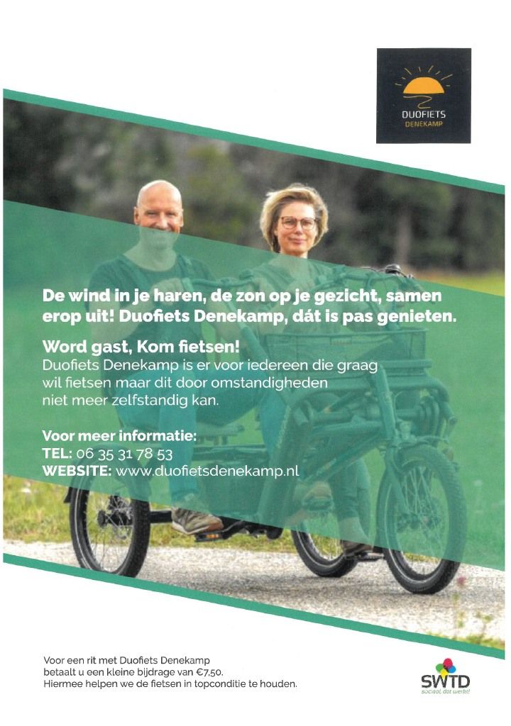 🚲 Samen op pad met de duofiets! Fiets je graag, maar lukt het niet (meer) om zelfstandig te fietsen? Dan is een duofie...