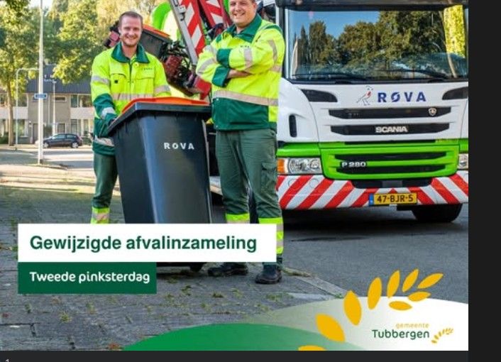 Afvalinzameling ROVA van 2e Pinksterdag naar zaterdag 23 mei.