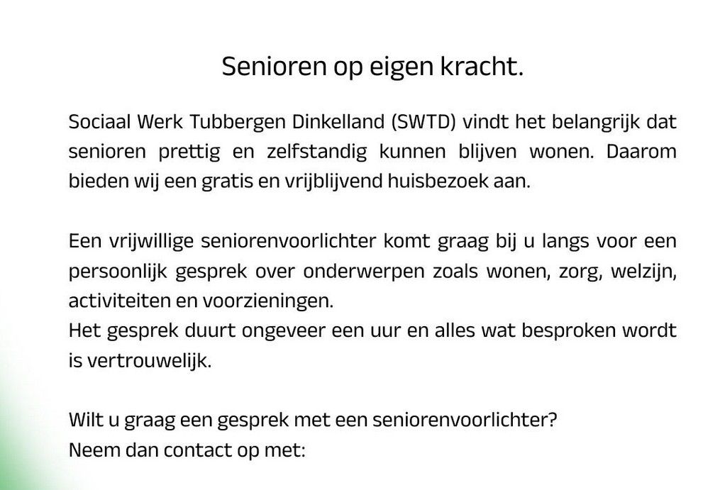Senioren op eigen kracht - via SWTD